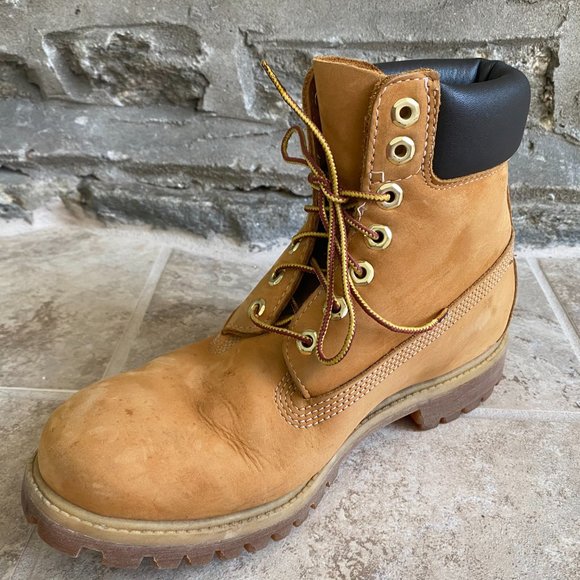 TIMBERLAND 6 Inch Waterproof Wheat Nubuck Boots 8M